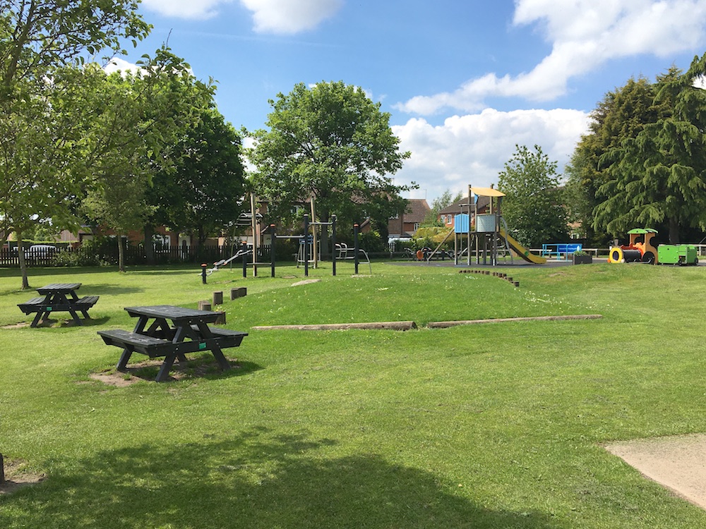 Elms Park Carter Recreation Ground picnic tables & play area summer